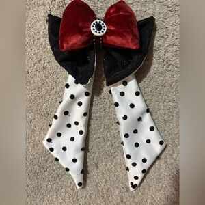 Cruella DeVil inspired Elegant Red and Black Polka Dot Hair Bow